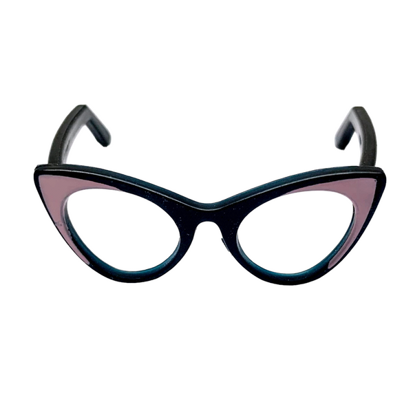 Black & Pink Cat Eye 1950's Style Girl Glasses Fits Project Mc2 & Monster High Dolls
