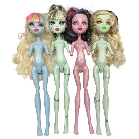 Monster High 4x TLC Dolls Bundle Lot #4 Frankie Abbey Dracubecca For Parts Or OOAK