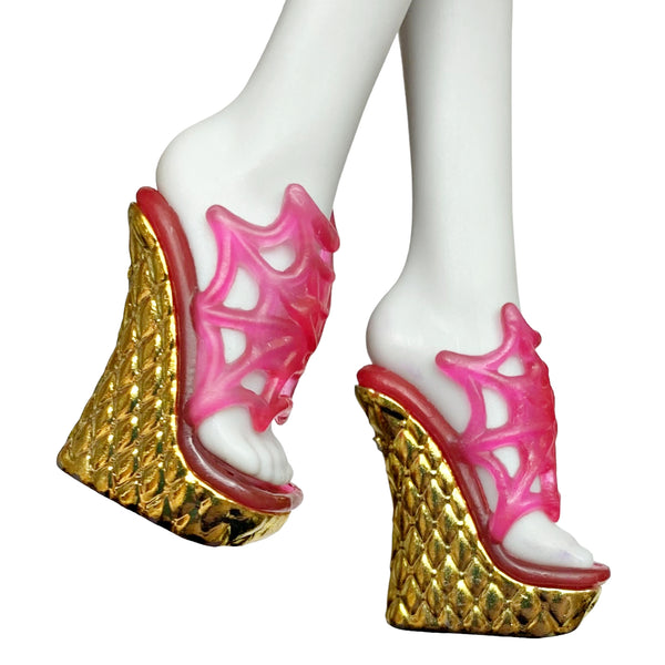 Monster High 13 Wishes Draculaura Doll Replacement Pink & Gold Shoes
