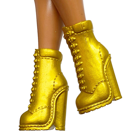L.O.L. Surprise O.M.G. 24K D.J. Doll Replacement Shoes Gold Color Boots