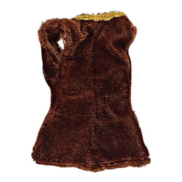 Bratz & Monster High Doll Size Replacement Shirt Brown & Gold Velour Style Top