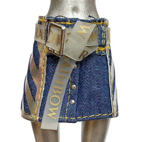 Rainbow High Series 1 Skyler Bradshaw Doll Outfit Replacement Blue Jean Denim Skirt & Belt