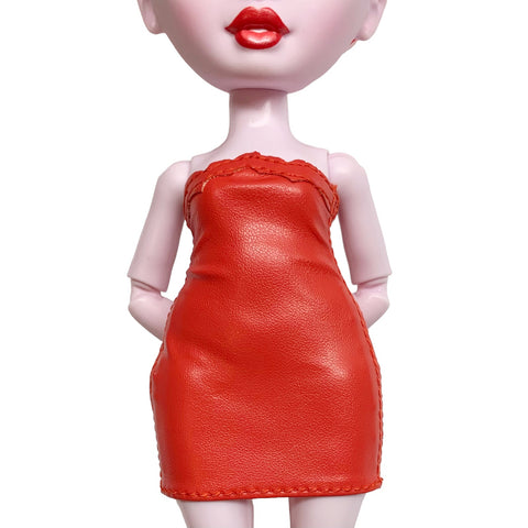 Rainbow Shadow High Rosie Redwood Doll Outfit Replacement Red Faux Leather Mini Dress