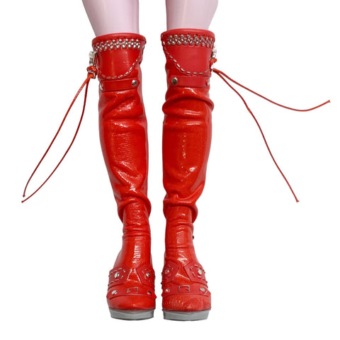 Rainbow Shadow High Rosie Redwood Doll Replacement Shoes Redd Tall Faux Leather Knee High Boots