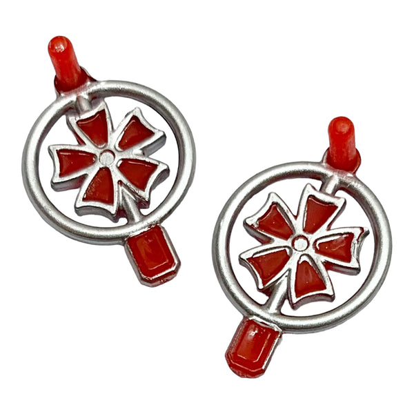 Rainbow Shadow High Rosie Redwood Doll Replacement Red & Silver Flower Earrings