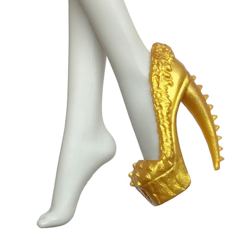 Monster High Clawdeen Wolf Scaris Doll Replacement Left Gold Heel Shoe