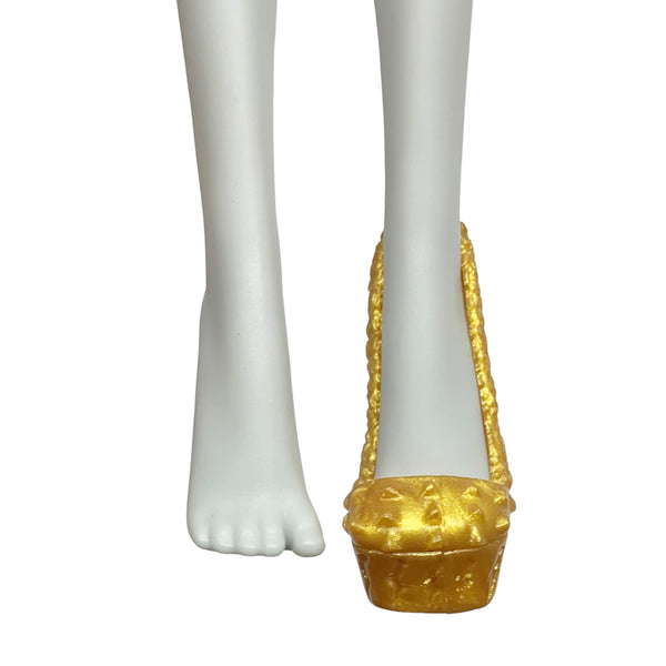 Monster High Clawdeen Wolf Scaris Doll Replacement Left Gold Heel Shoe