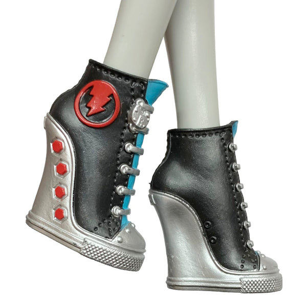 Monster High Day At The Maul Frankie Stein Doll Replacement Black & Silver Shoes