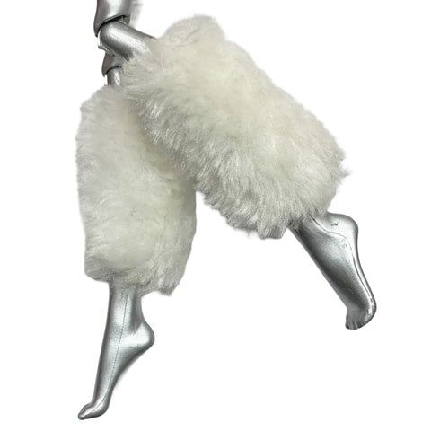 Bratz & Monster High Doll Size White Faux Fur Leg Warmers