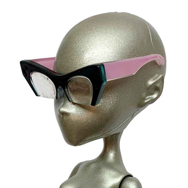 Pink & Black 1950's Horn Rim Style Girl Doll Glasses Fits Project Mc2 & Monster High Dolls