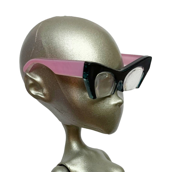 Pink & Black 1950's Horn Rim Style Girl Doll Glasses Fits Project Mc2 & Monster High Dolls