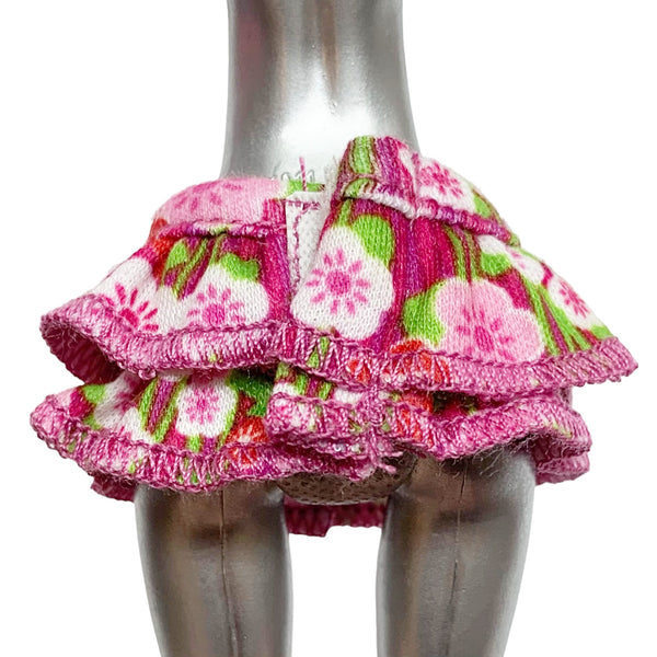 Monster High & Bratz Doll Size Super Short Floral Pink Flower Mini Skirt