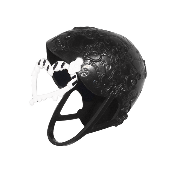 Monster High Roller Maze Operetta Doll Replacement Black Helmet With White Mask Part