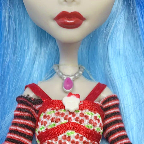 Silver Gem Style Necklace Fits Standard Size Monster High Ghoulia Yelps Dolls