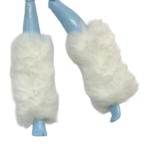 Boo-tique White Faux Fur Leg Warmers Fits Standard 10.5" Monster High Dolls