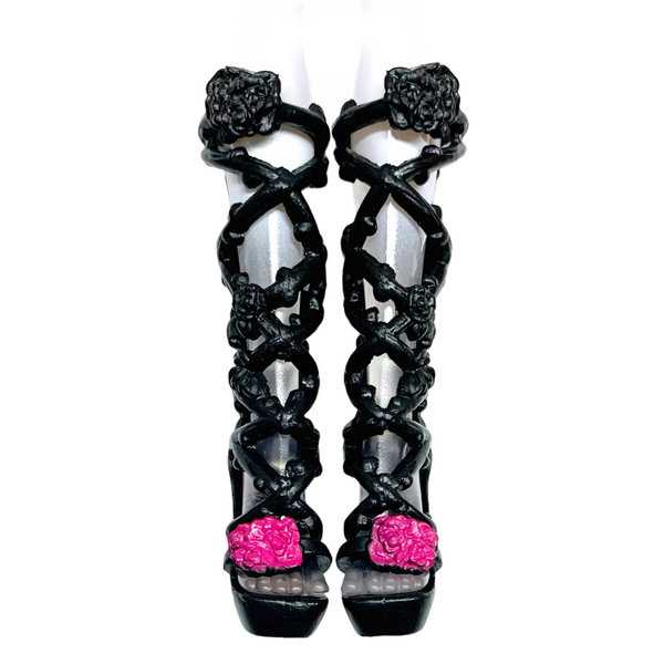Ever After High Spring Unsprung Briar Beauty Doll Replacement Black Tall Vine Shoes