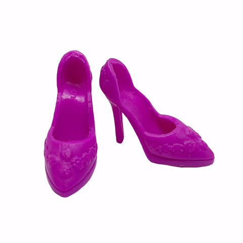 Mattel Barbie Doll Fashion Outfit Replacement Purple Floral Heels Shoes