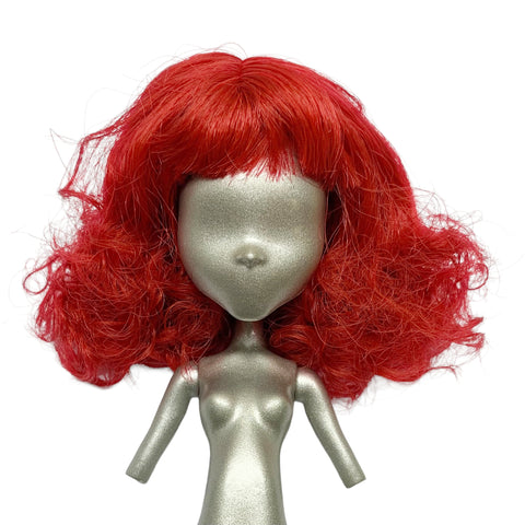 Synthetic Red Curly Doll Size Wig With Bangs Fits Monster High Create A Monster Dolls