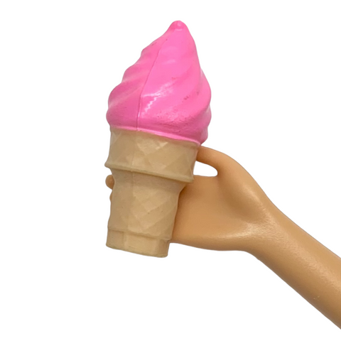 Mattel Barbie Doll Size Replacement Soft Serve Style Pink Ice Cream Cone
