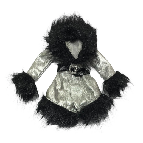 Bratz Wintertime Collection Cloe Doll Outfit Replacement Silver Black Fur Coat