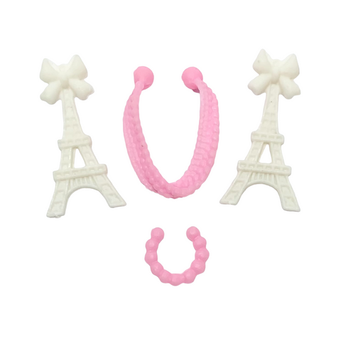 Bratz Kumi Study Abroad France Doll Replacement Eiffel Tower Earrings Jewelry Set