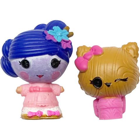 Lalaloopsy Tinies #416 Yuki Kimono & # 420 Kokeshi Cat Small Bead Style Dolls