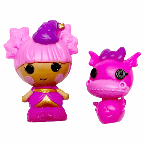 Lalaloopsy Tinies #410 Star Magic Spells Wizard & #422 Dragon Small Bead Style Dolls