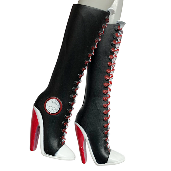 Monster High Ghoulia Yelps 1st Wave Original Doll Replacement Shoes Tall Black & Red Boots