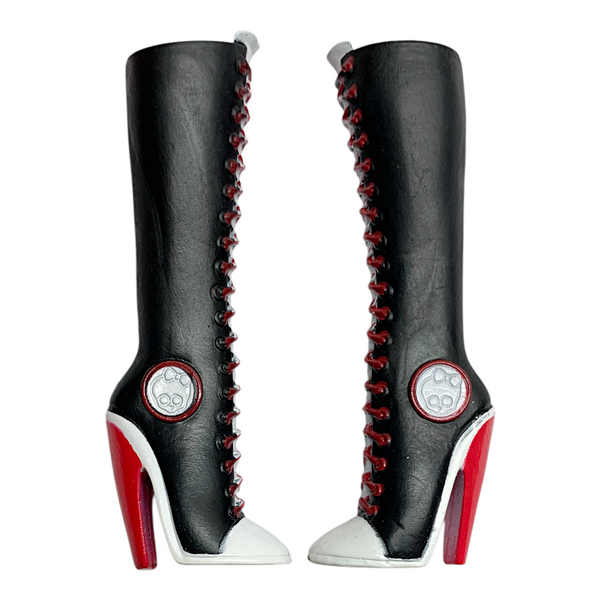 Monster High Ghoulia Yelps 1st Wave Original Doll Replacement Shoes Tall Black & Red Boots