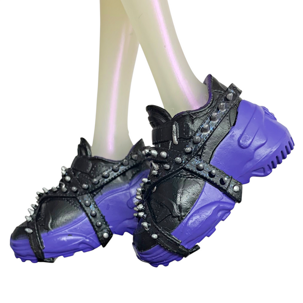 Rainbow Shadow High Mini Accessories Studio Shoes Purple & Black Spiked Sneakers