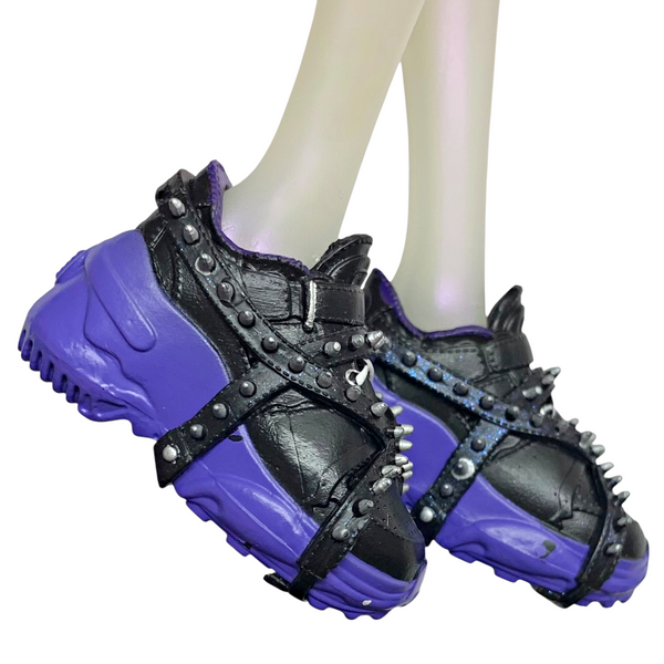 Rainbow Shadow High Mini Accessories Studio Shoes Purple & Black Spiked Sneakers