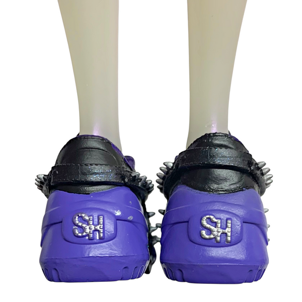 Rainbow Shadow High Mini Accessories Studio Shoes Purple & Black Spiked Sneakers