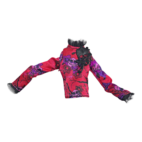 Monster High Jane Boolittle Gloom & Bloom JDoll Outfit Replacement Red Floral Shirt