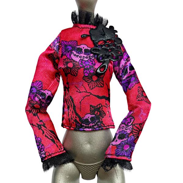 Monster High Jane Boolittle Gloom & Bloom JDoll Outfit Replacement Red Floral Shirt