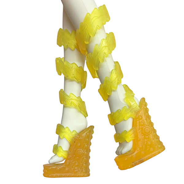 Monster High Frankie Stein Electrified Doll Replacement Tall Strap Yellow Shoes