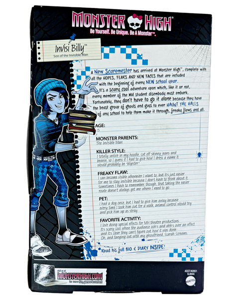 Monster High Scaremester Invisi Billy Boy Doll (BJM44)