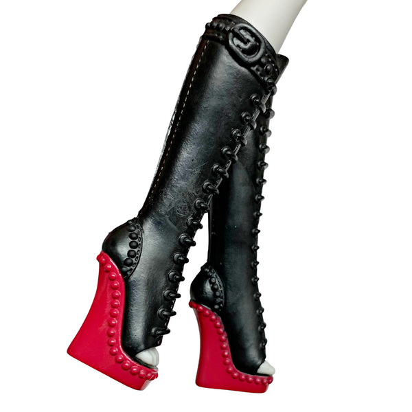 Monster High 1st Wave Purrsephone Werecat Twins Doll Replacement Black & Red Shoes