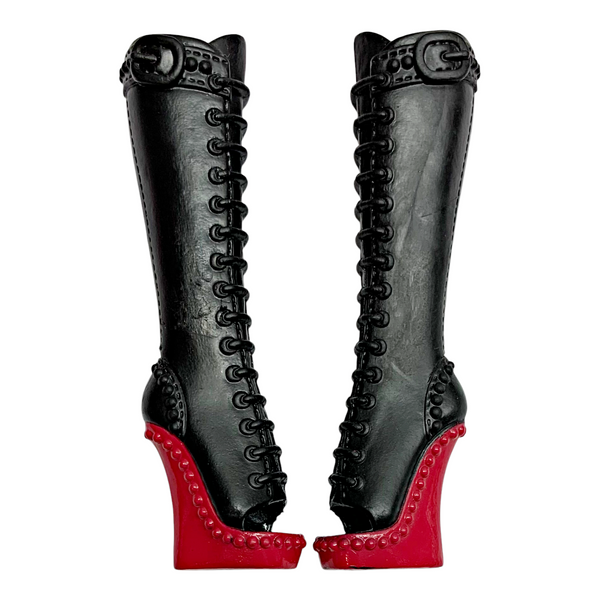 Monster High 1st Wave Purrsephone Werecat Twins Doll Replacement Black & Red Shoes