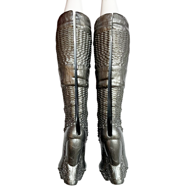 Ever After High Darling Charming Dragon Games Doll Replacement Shoes Tall Silver Boots