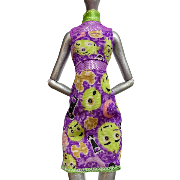 Monster High Clawdeen Wolf Emoji Doll Outfit Replacement Purple Dress