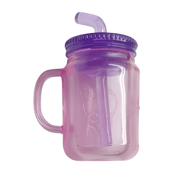 Monster High Spectra Vondergeist G3 Doll Replacement Pink & Purple Clear Mason Jar Cup Drink