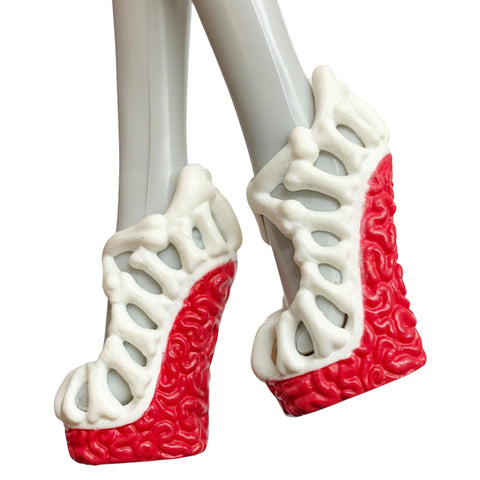 Monster High Ghoulia Yelps Dot Dead Gorgeous Doll Replacement White & Red Shoes