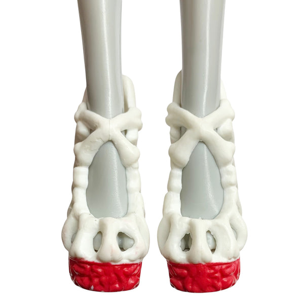 Monster High Ghoulia Yelps Dot Dead Gorgeous Doll Replacement White & Red Shoes