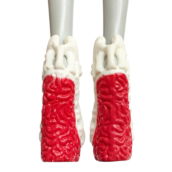 Monster High Ghoulia Yelps Dot Dead Gorgeous Doll Replacement White & Red Shoes