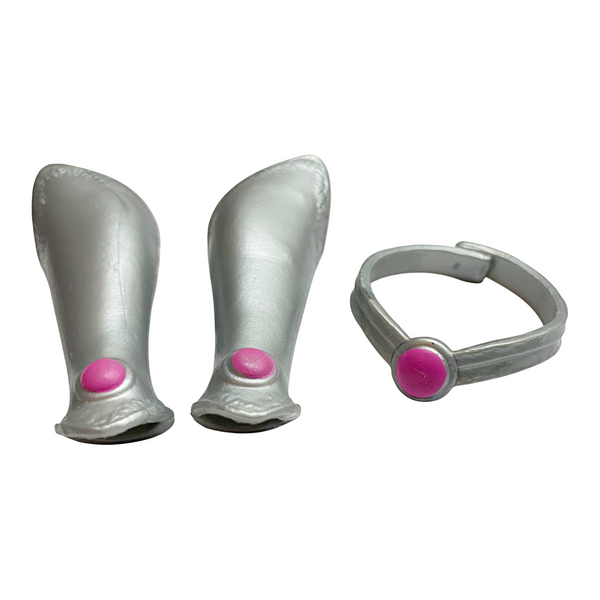DC Super Hero Girls Intergalactic Sisters Blackfire Doll Replacement Silver Cuff Gauntlets & Belt