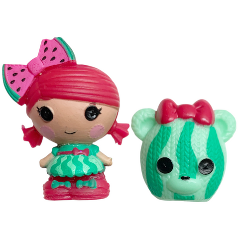 Lalaloopsy Tinies #430 Water Mellie Seeds & #434 Watermelon Bear Small Bead Style Dolls