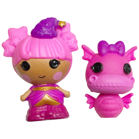 Lalaloopsy Tinies #410 Star Magic Spells Wizard & #422 Dragon Small Bead Style Dolls