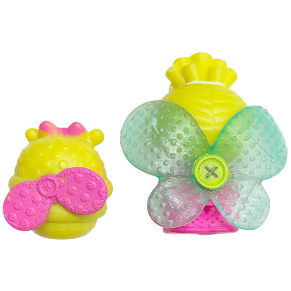 Lalaloopsy Tinies #201 Pix E. Flutters & #379 Firefly With Pink Bow Small Bead Style Dolls