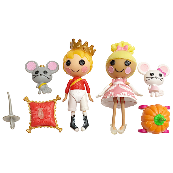 Mini Lalaloopsy Prince Handsome & Cinder Slippers Cinderella Dolls With Accessories