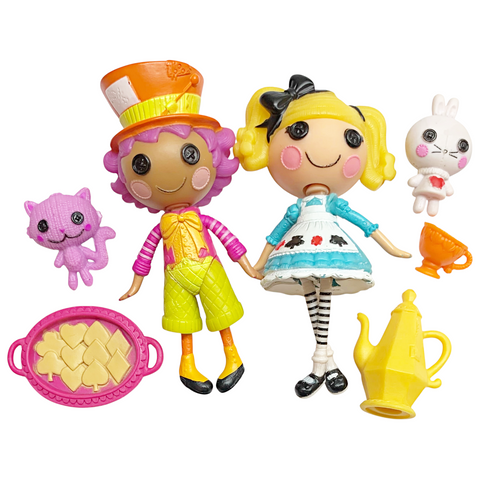 Mini Lalaloopsy Wacky Hatter & Alice In Lalaloopsyland Wonderland Dolls With Accessories
